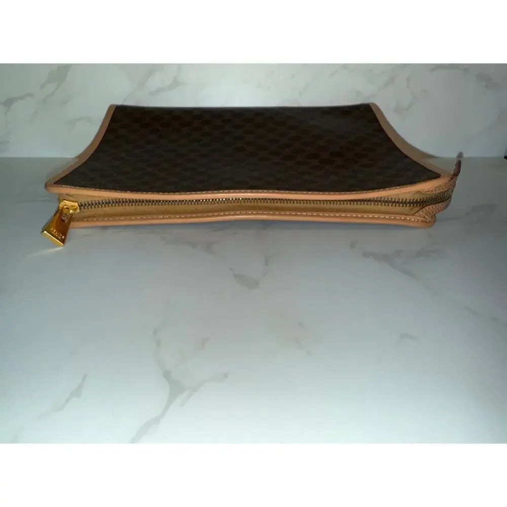 Celine Macadam Canvas Clutch with Tan Leather Trim - Picture 8 of 9